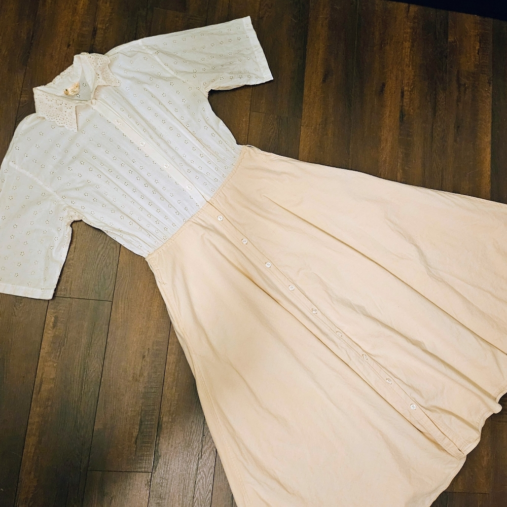 Vintage Cotton Maxi Dress Bonnie Strauss Size 14